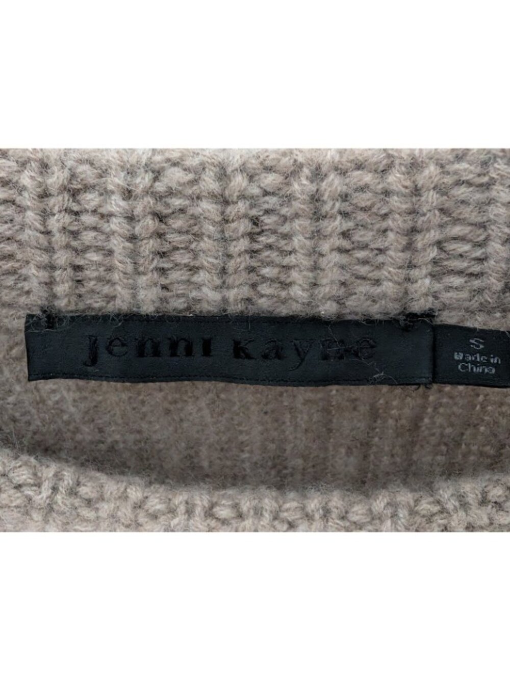 JENNI KAYNE Cashmere Fisherman Sweater Undyed Stone Size Small Quite Luxury - Picture 6 of 8